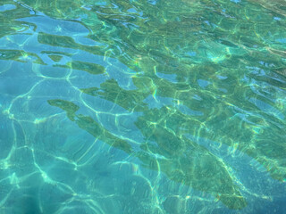 Ocean blue turquoise clear water surface