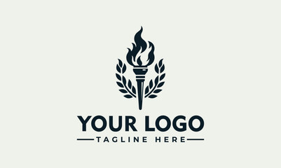 torches with flames vector logo ideal for event posters, themed designs, or illustrating concepts like passion, brightness, and energy