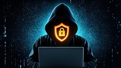 Good protection from hacker attack, cybersecurity concept, data protection or firewall, Hack.