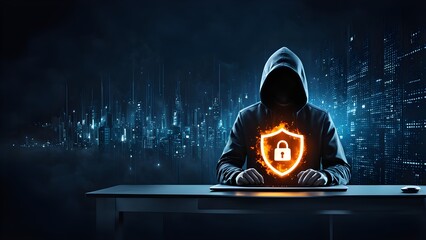 Good protection from hacker attack, cybersecurity concept, data protection or firewall, Hack.