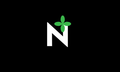 N Leaf Logo Initial Green Nature