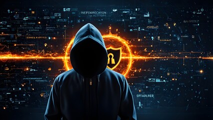 Good protection from hacker attack, cybersecurity concept, data protection or firewall, Hack.