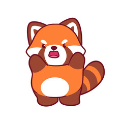 Adorable cute red panda cartoon celebrating perfect for t-shirt printing, stickers, screen printing, totebags