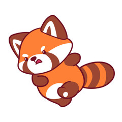 Adorable cute red panda cartoon celebrating perfect for t-shirt printing, stickers, screen printing, totebags