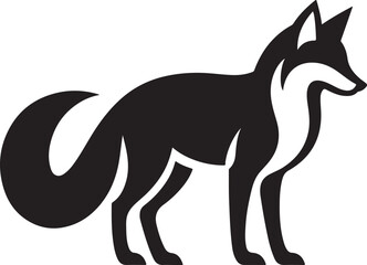 Fox Silhouette. Fox Vector Illustration. fox silhouette isolated. Fox silhouette vector illustration on white background, vector illustration