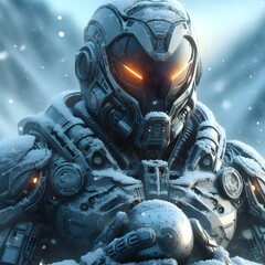 Fototapeta premium Android in cold