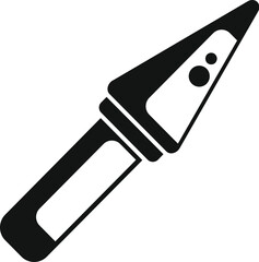 Simple electronic thermometer measuring body temperature icon in black