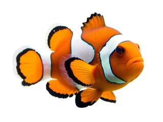 Fototapeta premium Captivating Clownfish Swimming in Isolated Environment