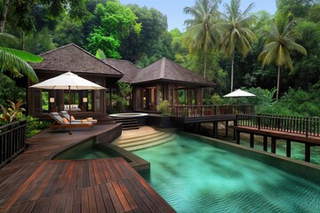 Luxurious Tropical Resort Villa with Private Pool and Lush Greenery