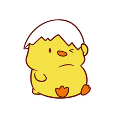 Adorable cute chick cartoon celebrating perfect for t-shirt printing, stickers, screen printing, totebags