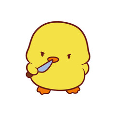 Adorable cute chick cartoon celebrating perfect for t-shirt printing, stickers, screen printing, totebags