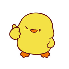 Adorable cute chick cartoon celebrating perfect for t-shirt printing, stickers, screen printing, totebags