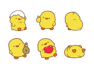 Adorable cute chick cartoon celebrating perfect for t-shirt printing, stickers, screen printing, totebags