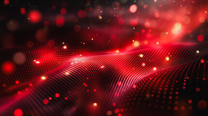 Fototapeta premium A red wave with many dots on it