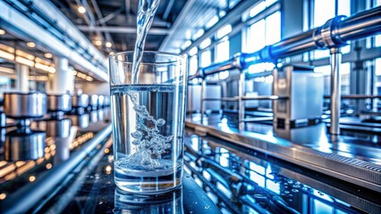 Crystal clear water flows from a modern filtration system, emphasizing the significance of advanced purification technologies in delivering safe and refreshing drinking water for optimal health.