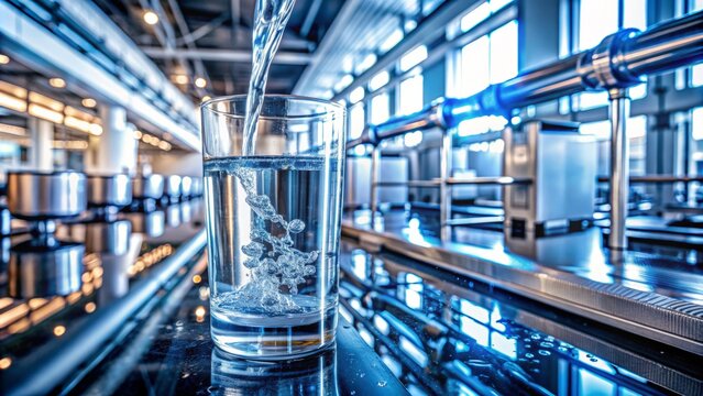 Crystal clear water flows from a modern filtration system, emphasizing the significance of advanced purification technologies in delivering safe and refreshing drinking water for optimal health.