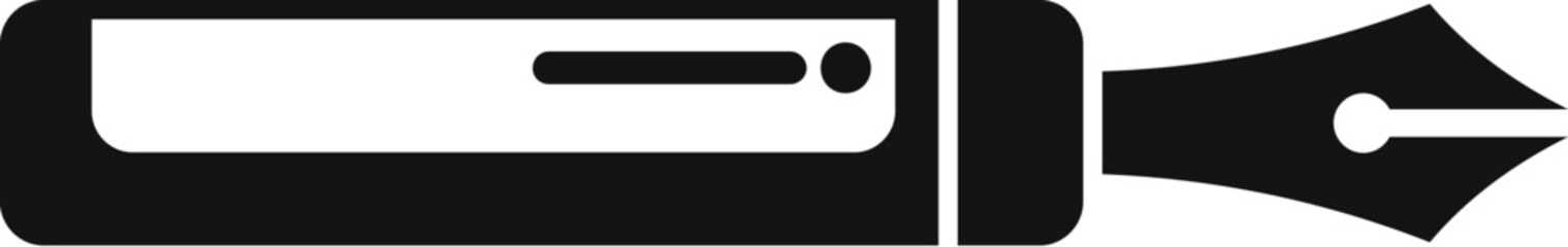 Fototapeta premium Fountain pen nib writing tool icon in glyph style, vector illustration for design and web