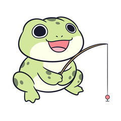Adorable cute frog cartoon celebrating perfect for t-shirt printing, stickers, screen printing, totebags