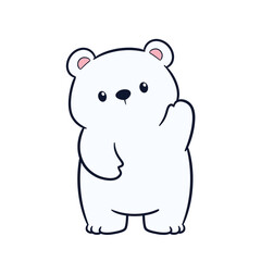 Adorable cute polar bear cartoon celebrating perfect for t-shirt printing, stickers, screen printing, totebags