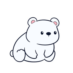 Adorable cute polar bear cartoon celebrating perfect for t-shirt printing, stickers, screen printing, totebags
