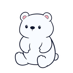 Adorable cute polar bear cartoon celebrating perfect for t-shirt printing, stickers, screen printing, totebags