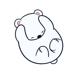 Adorable cute polar bear cartoon celebrating perfect for t-shirt printing, stickers, screen printing, totebags