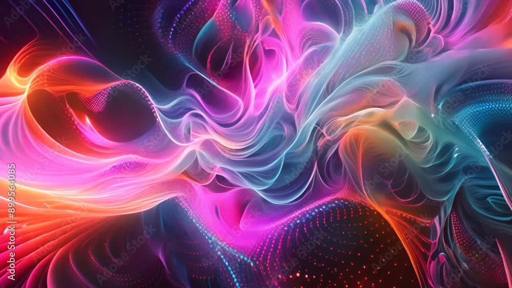 Aufkleber a mesmerizing digital painting of electroluminescent wires intertwining and forming intricate patter