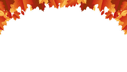 Autumn leaf background with transparent background. Autumn leaf border with transparent background