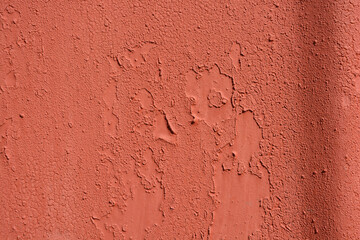 Construction and renovation work, metal rough canvas with dents and painted brown paint.