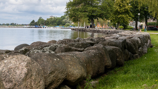 Lake side view in Vadstena Sweden. Lake V&auml;nern.