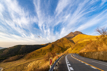 狭霧台 由布岳の夕暮れ
