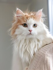 Obraz premium Adorable Shelter Cat Posing for Smartphone from Reddit in 2019