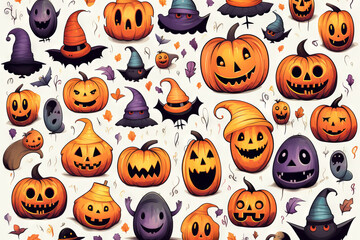 Cartoon Halloween pattern decoration background