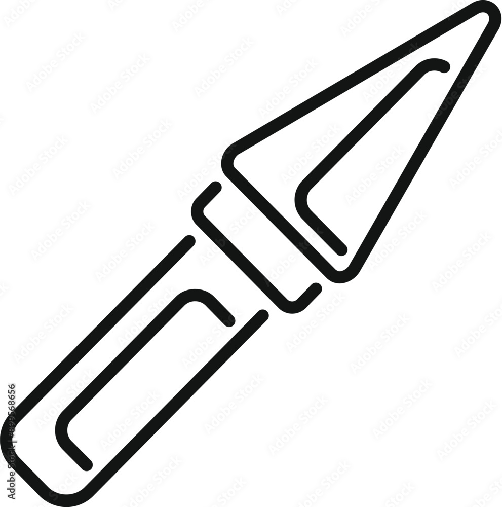 Poster simple, bold lined icon of an apple corer, a tool for removing the core from apples