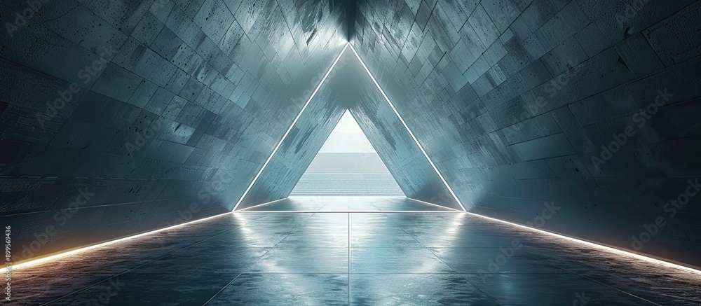 Poster Exploration of Triangular Light Source in Dark Gray Environment Signifying Hope for Sustainable Energy Future