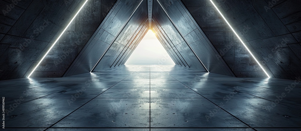 Poster Hopeful Pathway Illuminated by Light at the End of a Triangular Passage