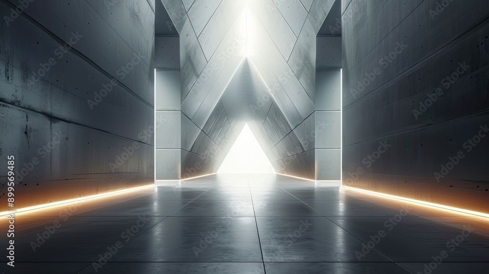 Poster hopeful pathway towards a sustainable energy future illuminated by symmetrical triangular light
