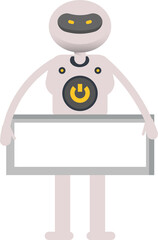 Robot Character and Blank Signage
