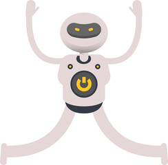 Robot Character Relaxing and Jumping Illustration
