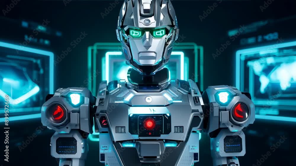 Poster man-shaped robot demonstrates advanced functionality in high-tech environment