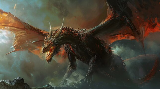 Fierce Dragon, Wings Spread, Unleashing Fury