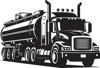 Rusty Tanker truck front silhouette vector illustration isolated on a white background