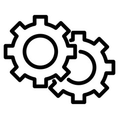 Gear, cogwheel line icons. settings button, slider, wrench tool, fix concept minimal vector illustrations. 
