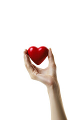 Fototapeta premium 3D hand holding heart icon alone on transparent background