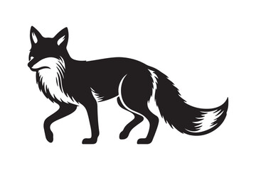 Fototapeta premium fox silhouette style vector illustration art isolated on transparent background - Generative AI