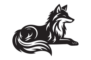Obraz premium fox silhouette style vector illustration art isolated on transparent background - Generative AI