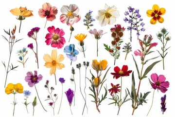 Pressed floral cut-out element collection