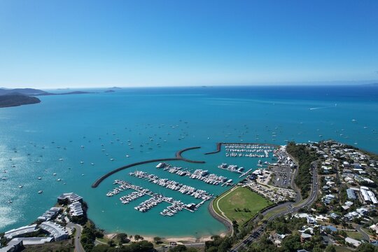 Aerial photo of Airlie Beach Queensland Australia