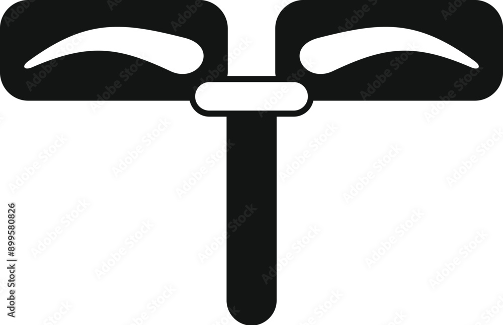 Wall mural Black and white icon of an eyebrow ruler tool being held, useful for beauty and makeup professionals