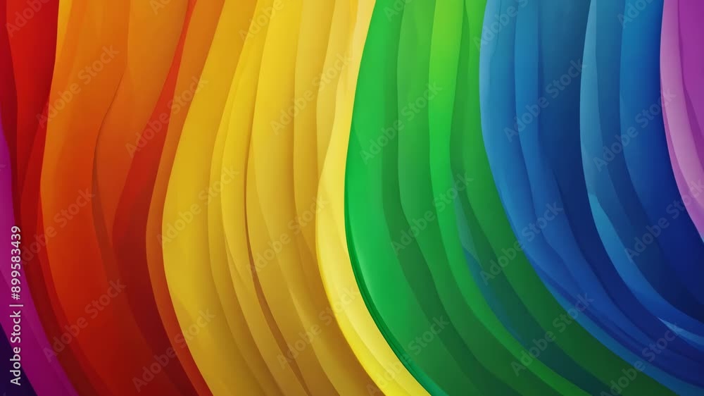 Poster vibrant waves of color flowing together in a horizontal pattern